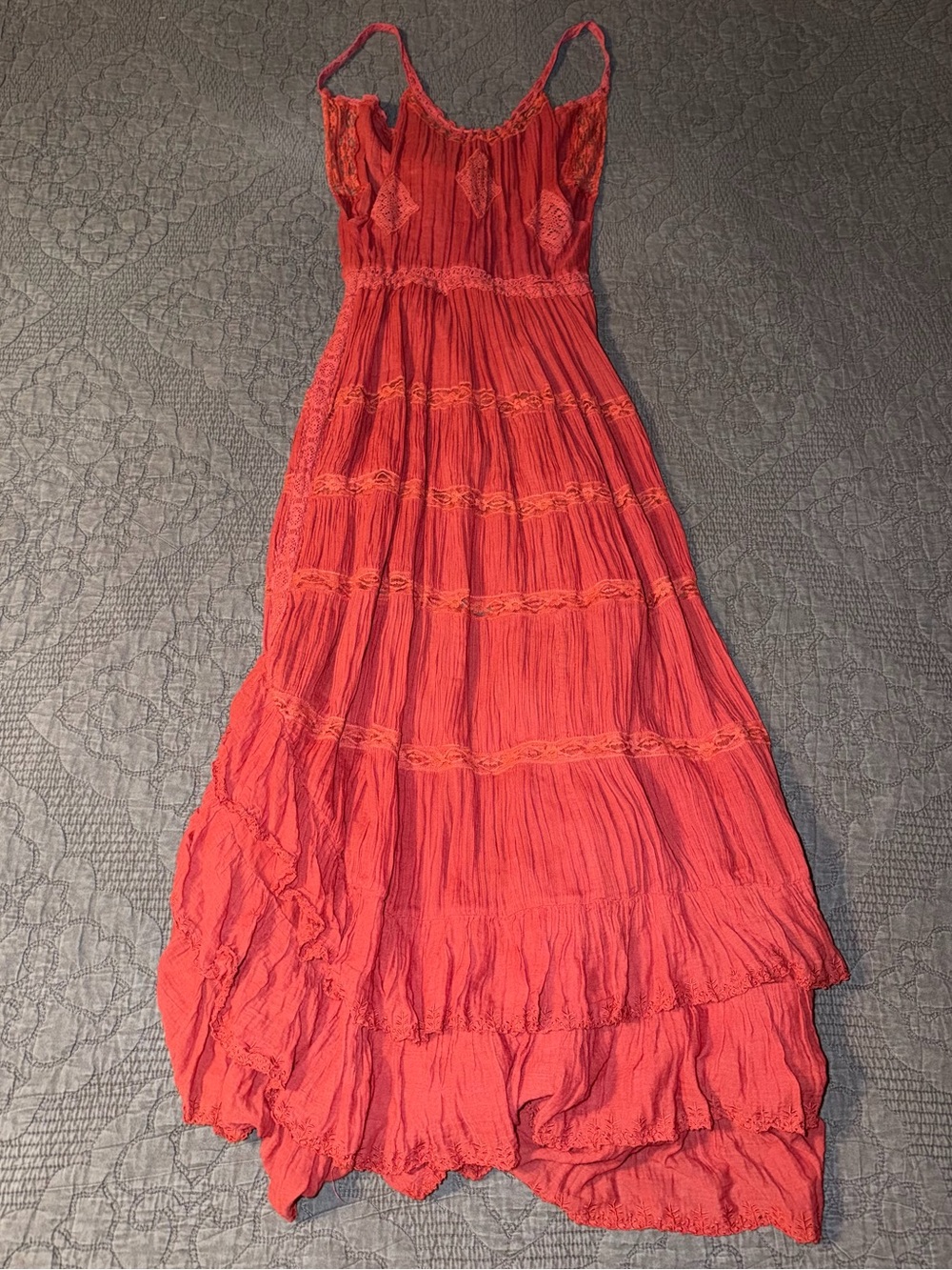 Intimately By Free People Dolly Bodysuit Maxi Dress-Red Size-XS - Picture 5 of 8